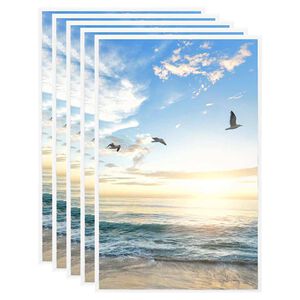 vidaXL Fotor&aacute;mečky kol&aacute;ž 5 ks na zeď nebo stůl b&iacute;l&eacute; 13 x 18 cm MDF