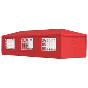 vidaXL Party Stan 900 x 300 x 255 cm Červen&aacute; PE a ocel