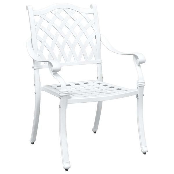 vidaXL Sada zahradn&iacute;ho stolu 3 pcs B&iacute;l&aacute; Odl&eacute;van&yacute; hlin&iacute;k