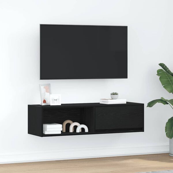 vidaXL TV skř&iacute;ňka Čern&yacute; dub 100x31x25,5 cm Dřevěn&aacute; konstrukce