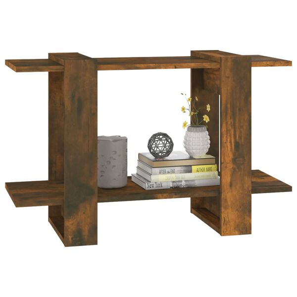 vidaXL Knihovna / dělicí stěna kouřový dub 80 x 30 x 51 cm