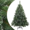 vidaXL Uměl&yacute; v&aacute;nočn&iacute; strom ze sněhu s čepic&iacute; Zelen&aacute; 120 cm PVC, ocel