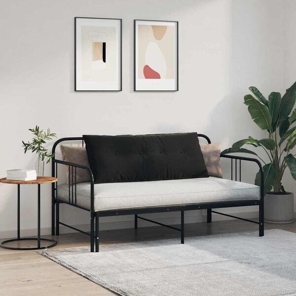 vidaXL Pol&scaron;t&aacute;ř na z&aacute;da Čern&aacute; 120 x 50 cm Žebrovan&aacute; l&aacute;tka