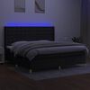 vidaXL Box spring postel s matrac&iacute; a LED čern&aacute; 200x200 cm textil
