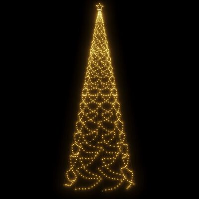 vidaXL Vánoční stromek s kovovým sloupkem 1 400 LED teplý bílý 5 m