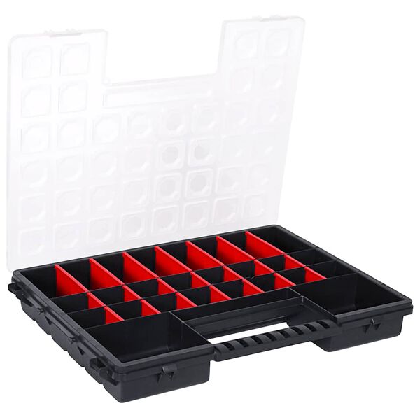 vidaXL Boxy na souč&aacute;stky 5 ks nastaviteln&eacute; přihr&aacute;dky 385x283x50 mm