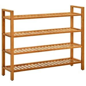 vidaXL Botn&iacute;k se 4 policemi 100 x 27 x 80 cm masivn&iacute; dubov&eacute; dřevo
