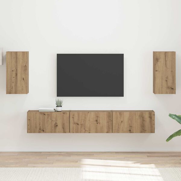 vidaXL Sestava TV skř&iacute;něk 5 pcs Artisanov&yacute; dub kompozitn&iacute; dřevo