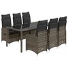 vidaXL 7d&iacute;ln&yacute; zahradn&iacute; bistro set s podu&scaron;kami &scaron;ed&yacute; polyratan