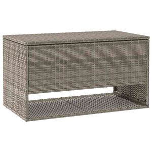 vidaXL Box na venkovn&iacute; pol&scaron;t&aacute;ř &scaron;ed&aacute; 100x55x55,5 cm Poly ratan