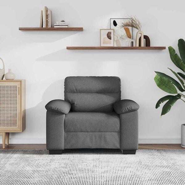 vidaXL Rozkl&aacute;dac&iacute; křeslo tmavě &scaron;ed&eacute; 100x81x84 cm l&aacute;tka