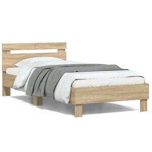 vidaXL Postel bez matrace s čelem dub sonoma 100 x 200 cm