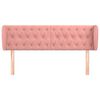 vidaXL Čelo postele typu u&scaron;&aacute;k růžov&aacute; 147x23x78/88 cm samet