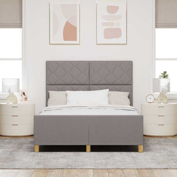 vidaXL R&aacute;m postele s čelo Taupe 140 x 190 cm textil