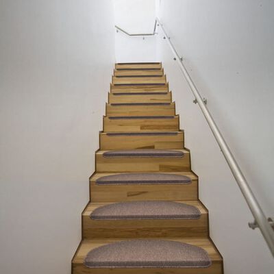 Hnědé kobercové nášlapy na schody, 64,5 x 25,5 cm, 15 ks