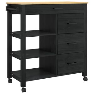 vidaXL Kuchyňský vozík Černá