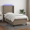 vidaXL Box spring postel s matrac&iacute; a LED taupe 90x190 cm textil