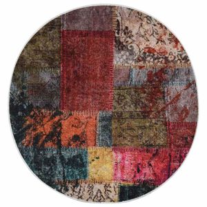 vidaXL Koberec prateln&yacute; patchwork ⌀ 120 cm v&iacute;cebarevn&yacute;