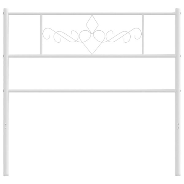 vidaXL Kovov&eacute; čelo postele b&iacute;l&eacute; 75 cm