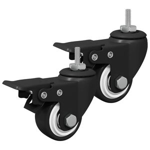 vidaXL Kolečka 2 pcs Čern&aacute; M6 x 37 mm Železo a nylon