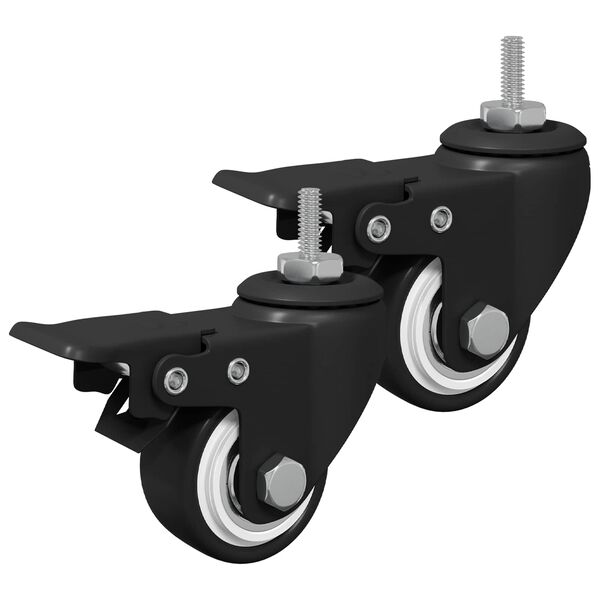 vidaXL Kolečka 2 pcs Čern&aacute; M6 x 37 mm Železo a nylon