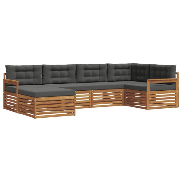 vidaXL Venkovn&iacute; pohovkov&aacute; souprava 6 pcs Přirozen&aacute; a Anthracitov&aacute;