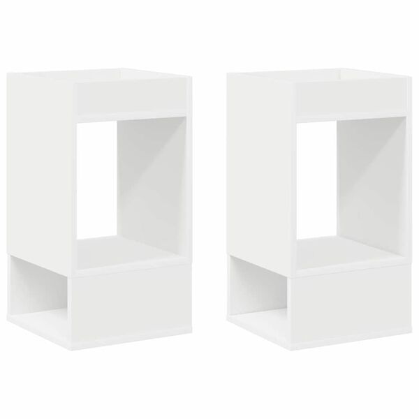 vidaXL Odkl&aacute;dac&iacute; stolek 2 pcs B&iacute;l&aacute; 30 x 30 x 56 cm kompozitn&iacute; dřevo