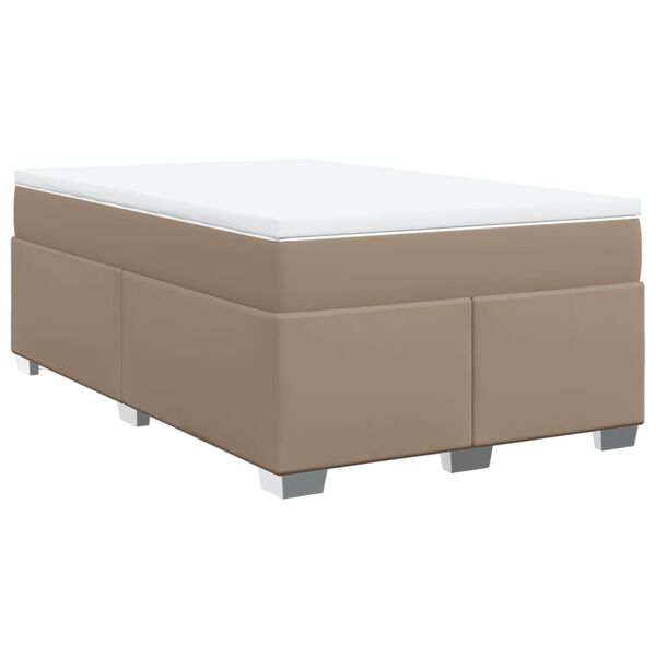 vidaXL Box spring postel s matrac&iacute; cappuccino 120x190 cm uměl&aacute; kůže
