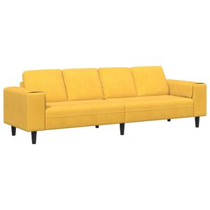vidaXL Pohovka Světl&aacute; žlut&aacute; 250 x 77 x 76 cm Žebrovan&aacute; l&aacute;tka