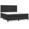 vidaXL Box spring postel s matrac&iacute; čern&aacute; 180x200 cm uměl&aacute; kůže
