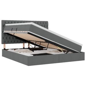 vidaXL Postel s &uacute;ložn&yacute;m prostorem a matrac&iacute; Tmavě &scaron;ed&aacute; 180 x 200 cm