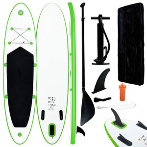 vidaXL Nafukovac&iacute; SUP paddleboard s př&iacute;slu&scaron;enstv&iacute;m zeleno-b&iacute;l&yacute;