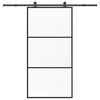 vidaXL Posuvn&eacute; dveře s kov&aacute;n&iacute;m 102x205 cm ESG sklo a hlin&iacute;k