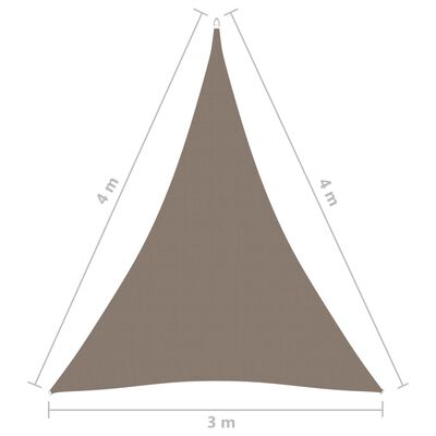 vidaXL Stínící plachta oxfordská látka trojúhelníková 3x4x4 m taupe