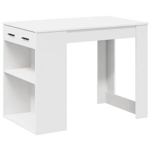 vidaXL Psac&iacute; stůl se z&aacute;suvkou a polic&iacute; b&iacute;l&yacute; 102x62x77,5 cm kompozit