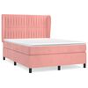 vidaXL Box spring postel s matrac&iacute; růžov&aacute; 140x190 cm samet