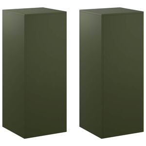vidaXL Stojan na rostliny 2 pcs Olivově zelen&aacute; 40 x 40 x 100 cm Ocel