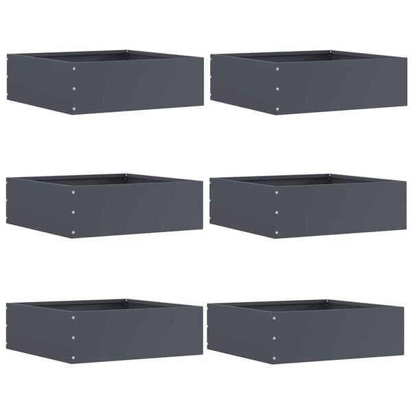 vidaXL Okraj tr&aacute;vn&iacute;ku 6 pcs Antracit 40 x 40 x 13 cm Ocel