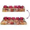 vidaXL 4m&iacute;stn&yacute; modul&aacute;rn&iacute; pouf patchwork textil