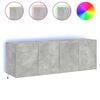 vidaXL N&aacute;stěnn&eacute; TV skř&iacute;ňky s LED 2 ks betonově &scaron;ed&eacute; 60 x 35 x 41 cm