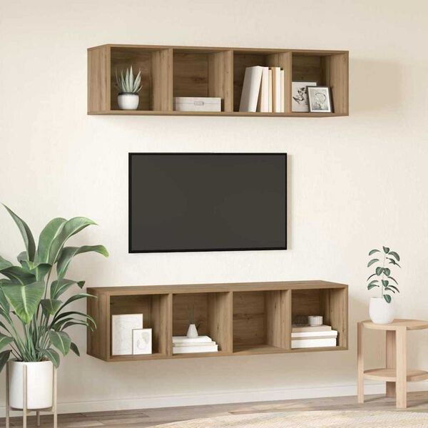 vidaXL Sestava TV skř&iacute;něk 2 pcs Artisanov&yacute; dub 37 x 37 x 142,5 cm