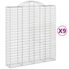 vidaXL Klenut&eacute; gabionov&eacute; ko&scaron;e 9 ks 200x50x220/240cm pozinkovan&eacute; železo