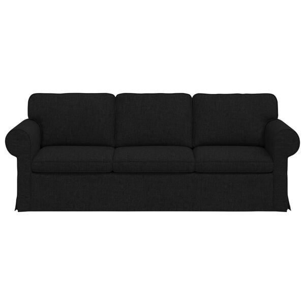 vidaXL Pohovka Čern&aacute; Celkov&eacute; rozměry: 215 x 82 x 80 cm (&Scaron; x H x V)