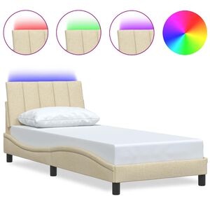 vidaXL R&aacute;m postele bez matrac&iacute; Hanko kr&eacute;mově 80x200 cm textil