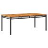 vidaXL Zahradn&iacute; stůl čern&yacute; 180 x 90 x 75 cm polyratan ak&aacute;ciov&eacute; dřevo