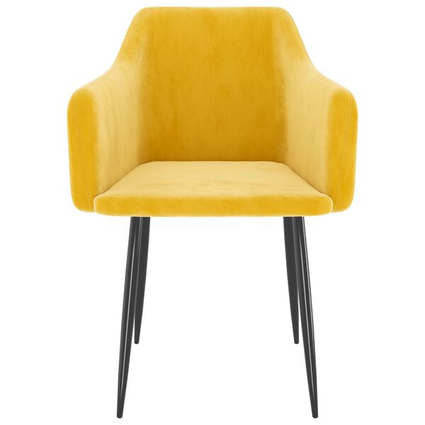 vidaXL J&iacute;deln&iacute; židle 2 ks hořčicově žlut&eacute; samet