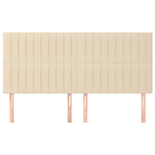 vidaXL Čelo postele kr&eacute;mov&eacute; 180x5x118/128 cm l&aacute;tkov&eacute;