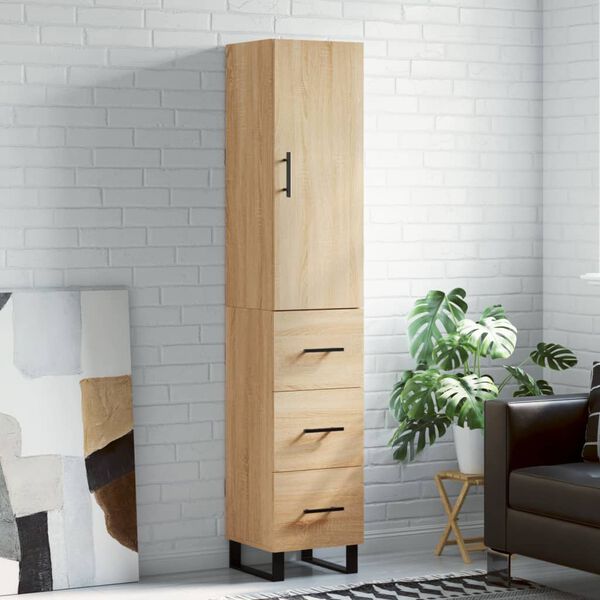 vidaXL Skříň highboard dub sonoma 34,5 x 34 x 180 cm kompozitní dřevo