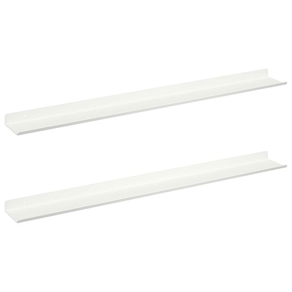 vidaXL Plovouc&iacute; police N&aacute;stěnn&yacute; 2 pcs B&iacute;l&yacute; 80 x 9 x 2,5 cm Ocel