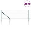 vidaXL Plotový sloupek. Zelená 25 x 0,6 m (36 mm síť) Ocel a PVC